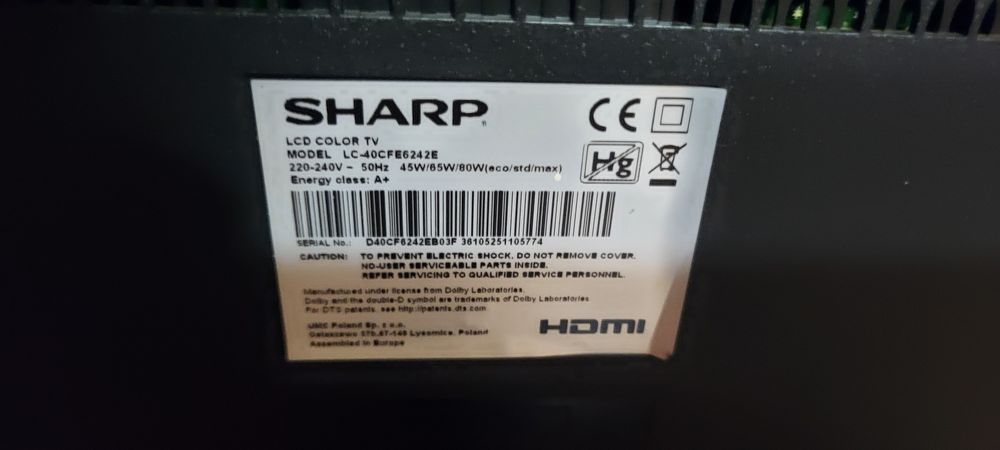 Telewizor firmy Sharp 40 cali