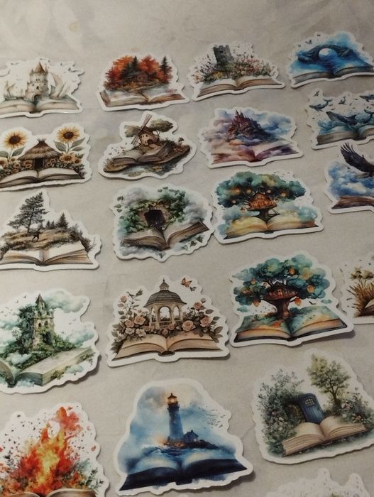 25 autocolantes livros de magia