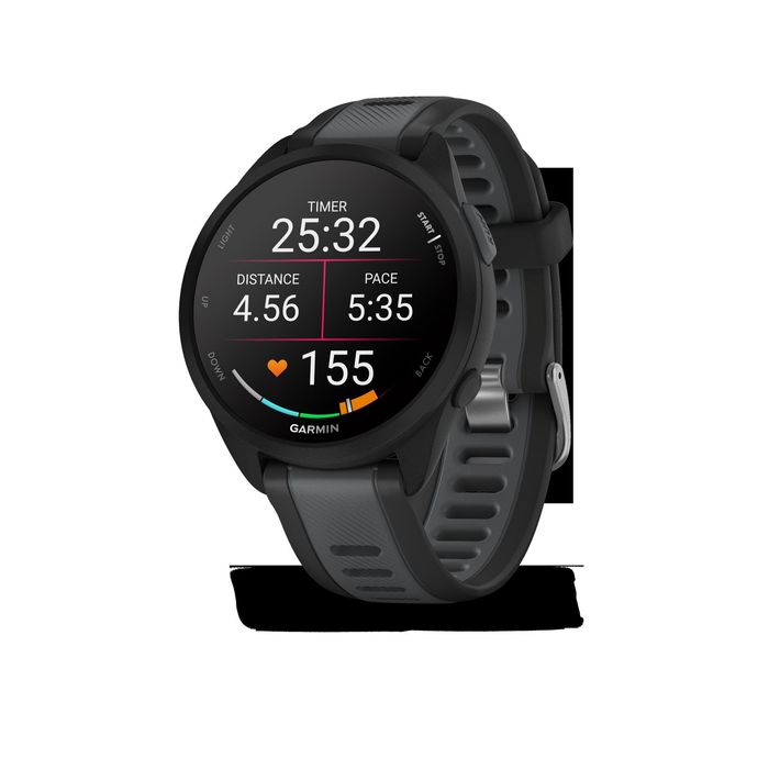 Relógio conectado gps de running garmin forerunner 165 preto/cinzento