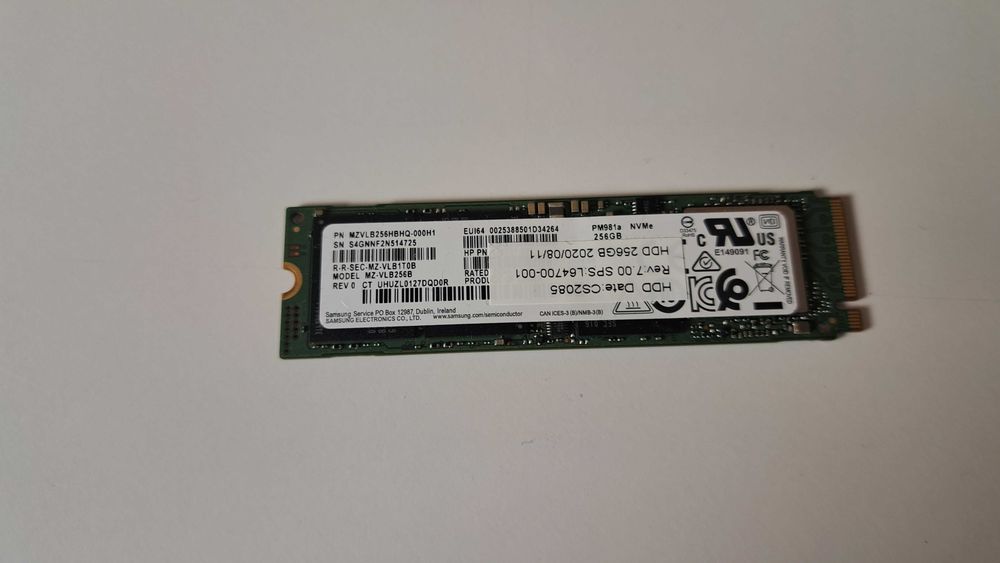 Dysk SSD NVME 256gb Samsung M2 2280