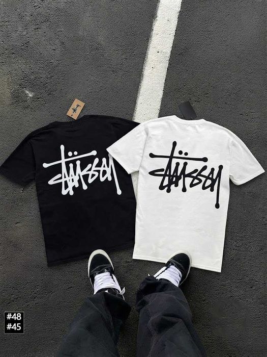 XS - XXL • Новая Футболка Stussy SunSet • Чорна / Біла