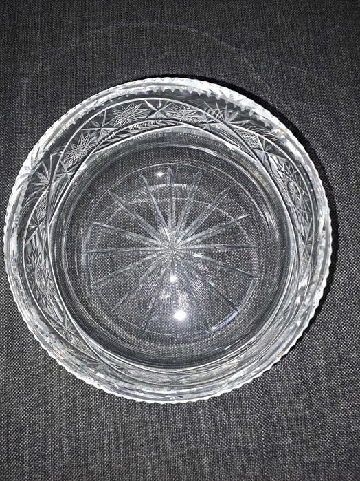 misa półmisek kryształowy PRL kryształ śr.17.5cm