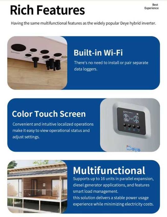 Deye Híbrido Monofásico Inversor Off Grid SOL6K-OG01LP1-EU-AM2 6kW