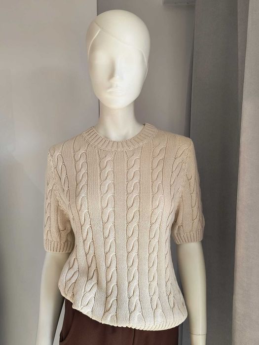 -> WYPRZEDAŻ ZIMOWA - Sweterek z warkoczowym splotem – Made in Italy