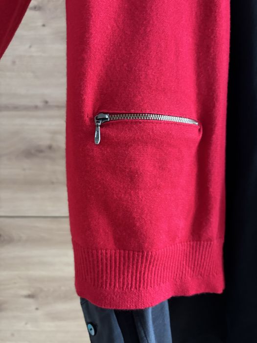 Sweter kardigan wiskoza 40 czerwony eleganck swiateczny