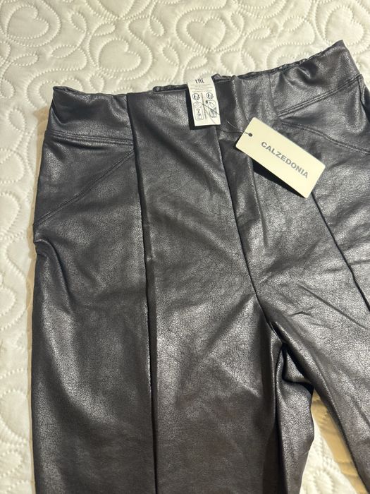 Legginsy damskie Calzedonia - czarne , imitujące skórę