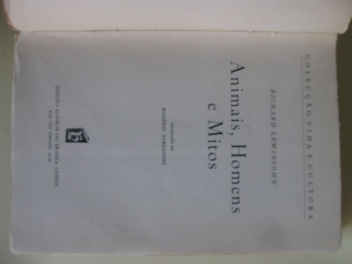 Animais, Homens e Mitos de Richard Lewinsohn