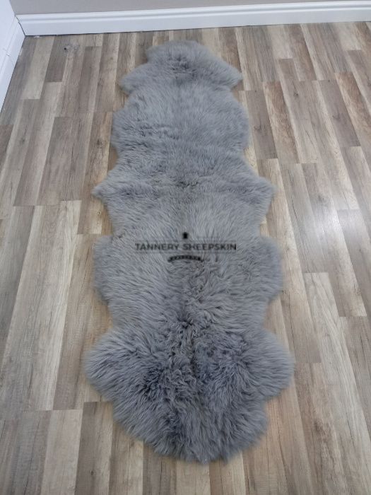 Skóra Owcza Szara Dywan na Podłogę Narzuta Naturalna Skóry Owcze