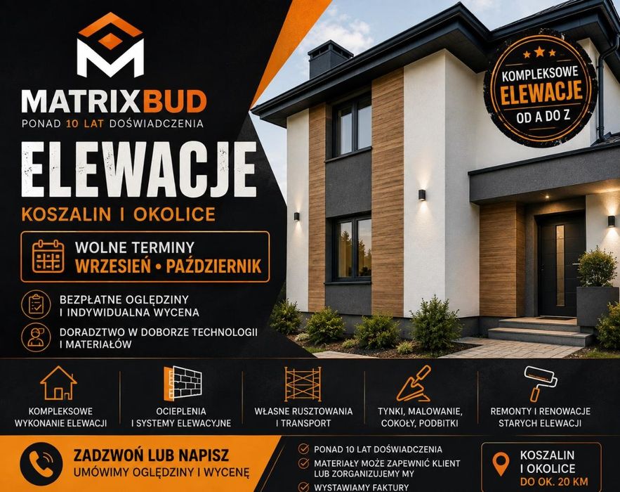 Elewacje - Wolne Terminy Październik LISTOPAD