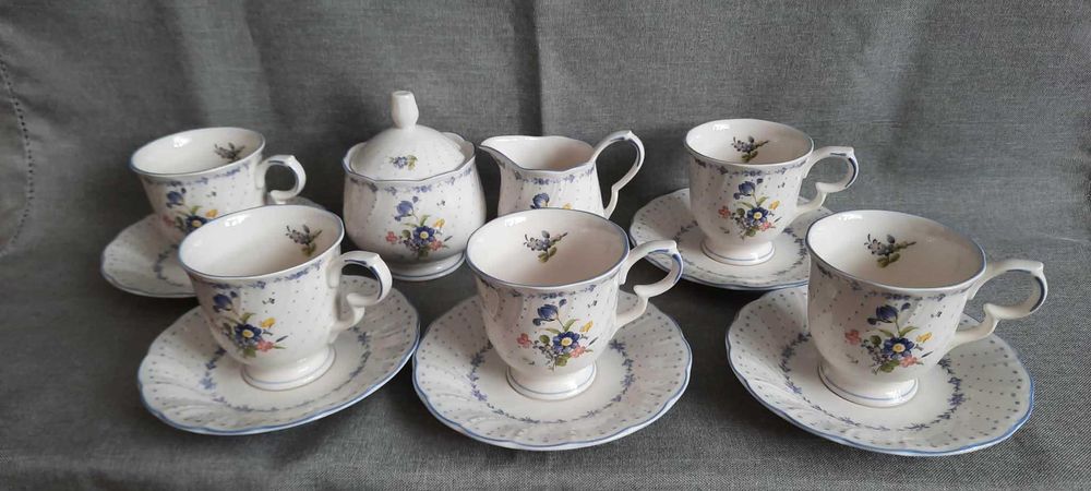 Serwis kawowy  Niebieska piwonia Nikko Japonia lata 80-te