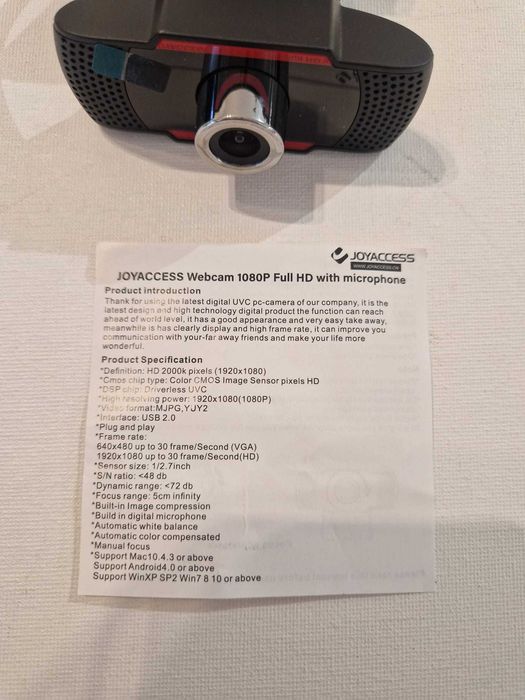 kamera internetowa 1080P USB PC mikrofon SZEROKI KĄT kabel 1,5m