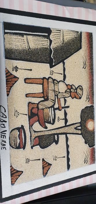 Quadro pintado com areia cabo verde