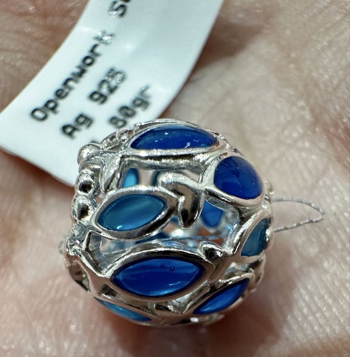 Pandora charms ażurowy niebieskie rybki