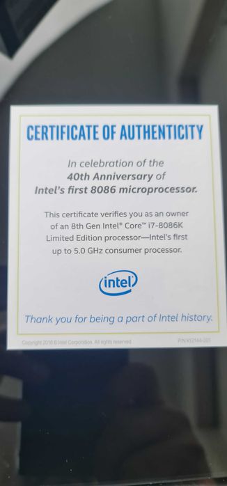 CPU intel i7 8086K Limited Edition 4.00GHZ OC 6 Core 12 Threads