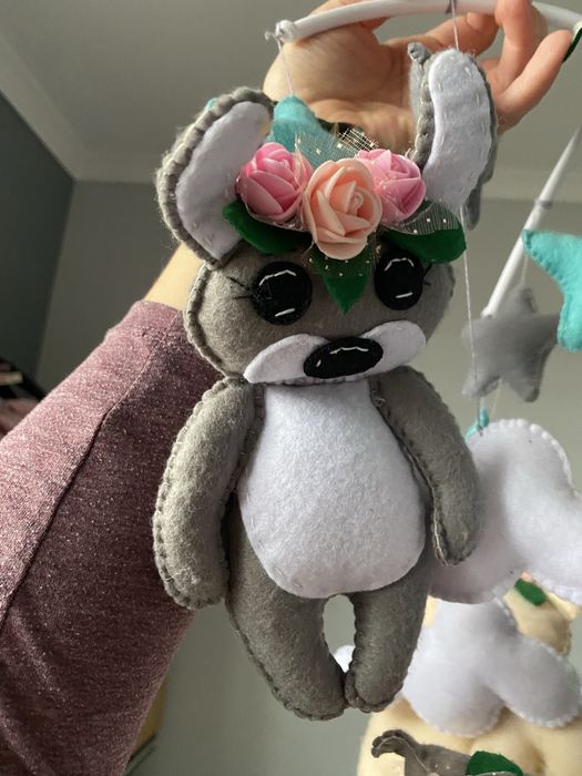 Karuzela do łóżeczka handmade filcowa zwierzątka leśne