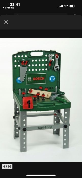 Warsztat dla dzieci BOSCH stół w walizce z wkrętarką