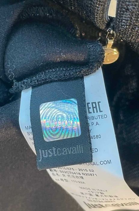 Just Cavalli Czarna długa sukienka, rozmiar 38-40
