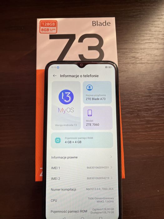smartfon ZTE Blade A73  - 8/128 gb - 90 Hz ekran - NFC - okazja