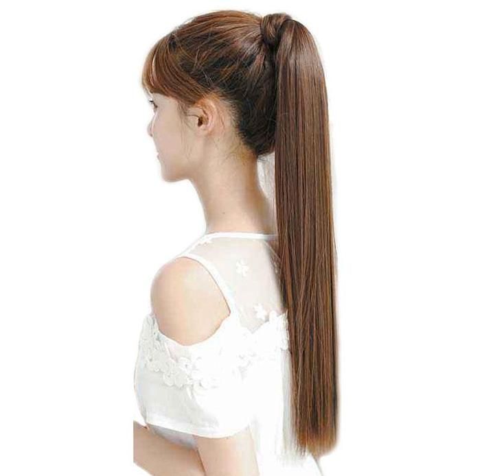 Rabo de Cavalo Liso Extensões de Cabelo Velcro NOVO