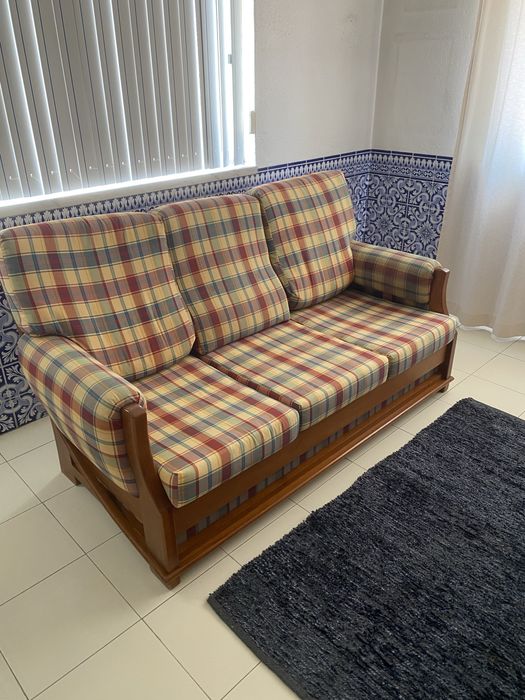 Sofá-cama pinho mel