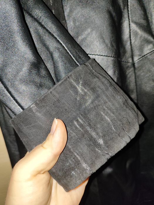 Плащ кардиган кожаный