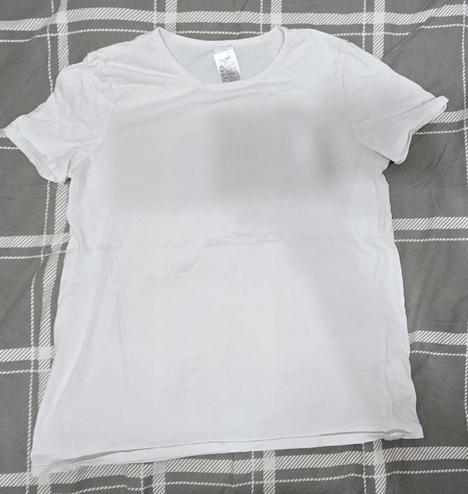 Biały T-Shirt w-f z Decthlon 150-156