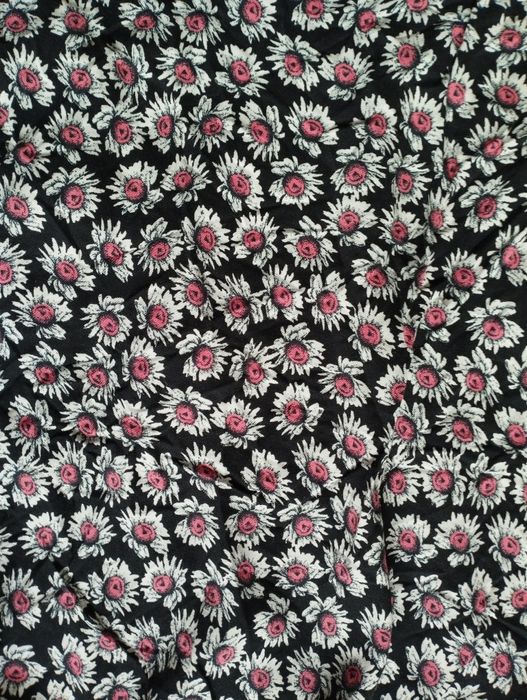 Sukienka na lato z kołnierzykiem vintage w drobne kwiatki wiskoza S