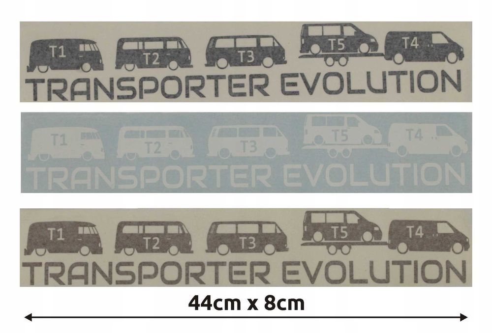 VW T4 Volkswagen Transporter Evolution - Naklejka 44cm x 8cm