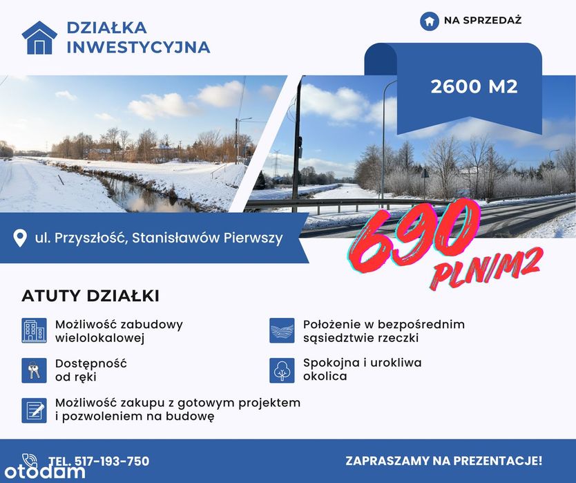 Inwestycyjny unikat 2600 m² | Pozwolenie na CZWORAK | Nad rzeczką
