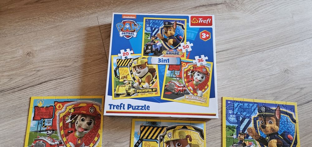 Puzzle Paw Patrol/Psi Patrol, 20, 36 i 50 elementów Trefl.