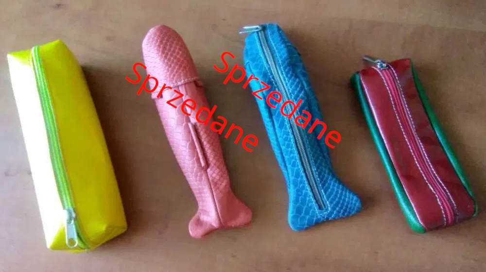 Piórnik skórzany, 100% skóra naturalna, rybka, ręcznie szyty, NOWY.