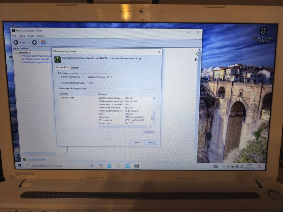 Laptop toshiba satelitte c55