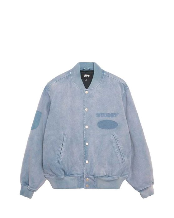 Куртка STUSSY Ghost Logo Canvas Varsity Jacket Blue