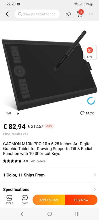Gaomon M10K Digital Drawing Tablet64740940392961124