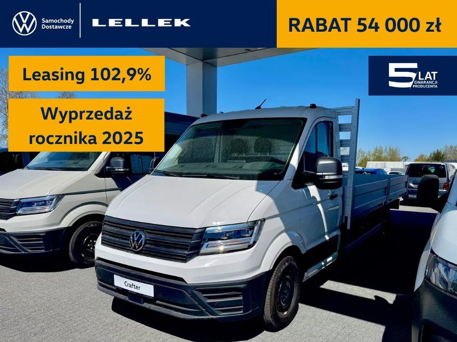 Volkswagen Crafter Podwozie Poj. Kab.  4490mm 2,0TDI 163 KM, zabudowa skrzyniowa 4,8x2,1, leasing 102,9%