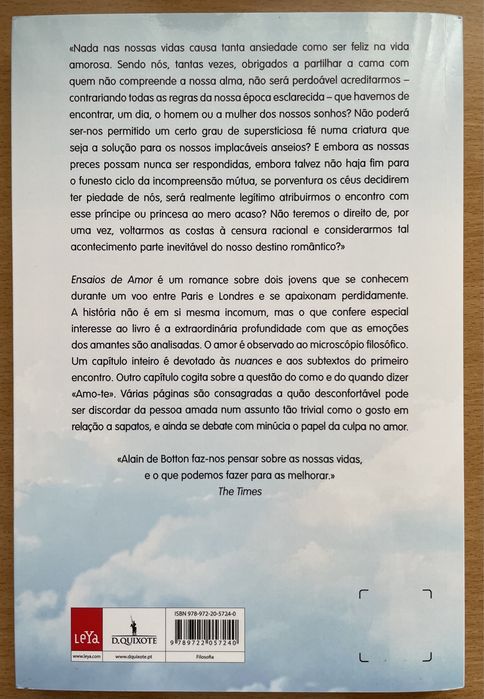 Ensaios de Amor de Alain de Botton
