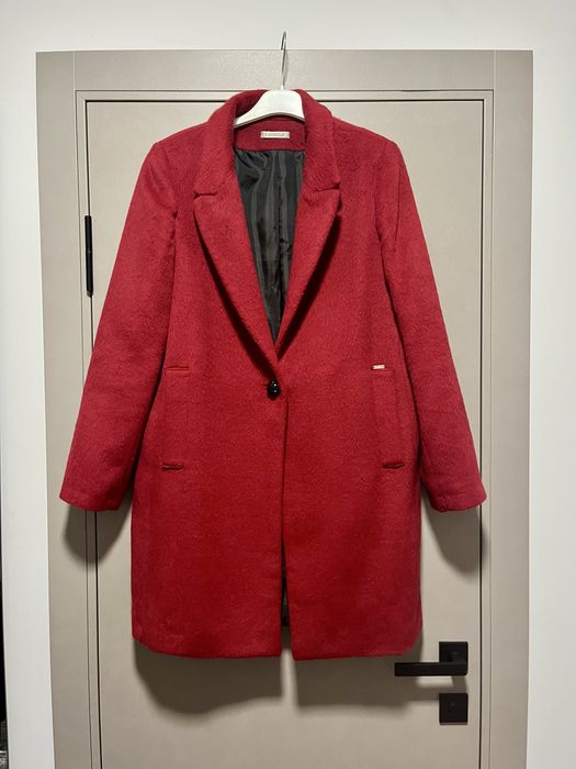 Червоне пальто, шерсть італійський бренд CANNELLA made in Italy  вовна