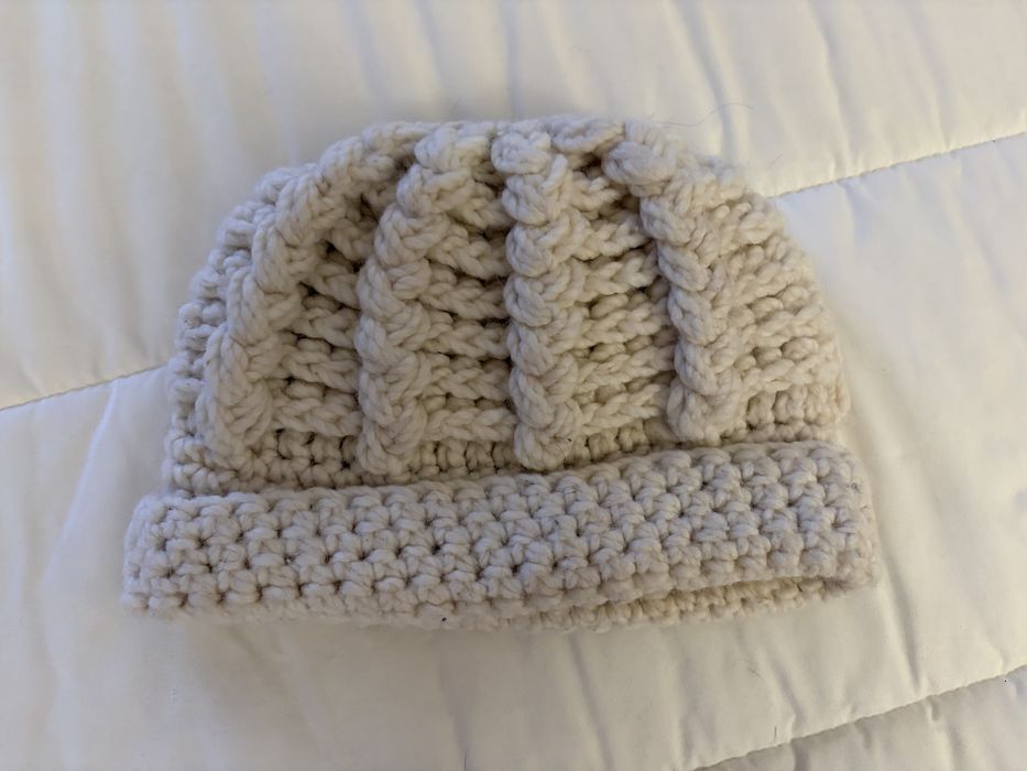 Gorro lã bege hand made