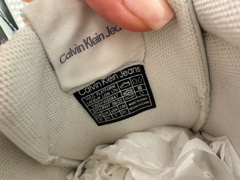 Calvin Klein sneakersy na platformie białe 40 skórzane buty vultc