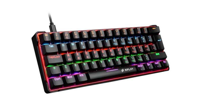Mini Teclado Gaming NPLAY Conquer 3.0 RGB (Mecânico - Português - Preto)