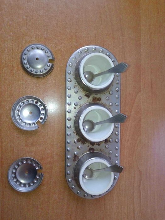 Kabaret przybornik na przyprawy sól pieprz zestaw do przypraw PRL