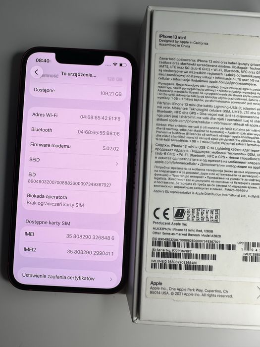 iPhone 13 mini 128GB | 100% Baterii | Świetny stan!