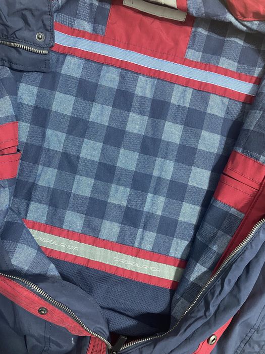 Granatowa kurtka męska z czerwonymi wstawkami rozmiar 44/2XL