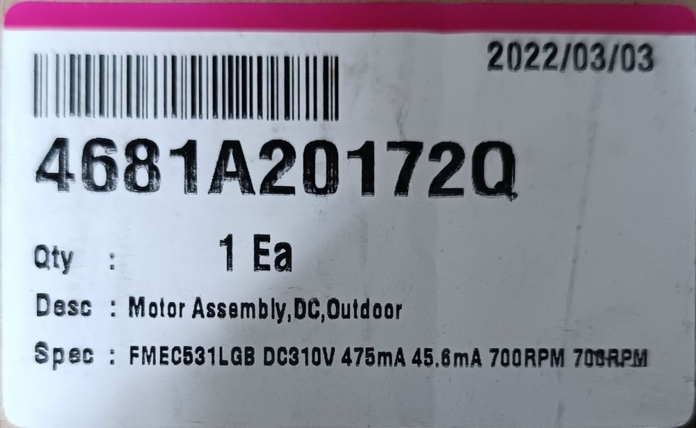 Motor LG Ar condicionado exterior