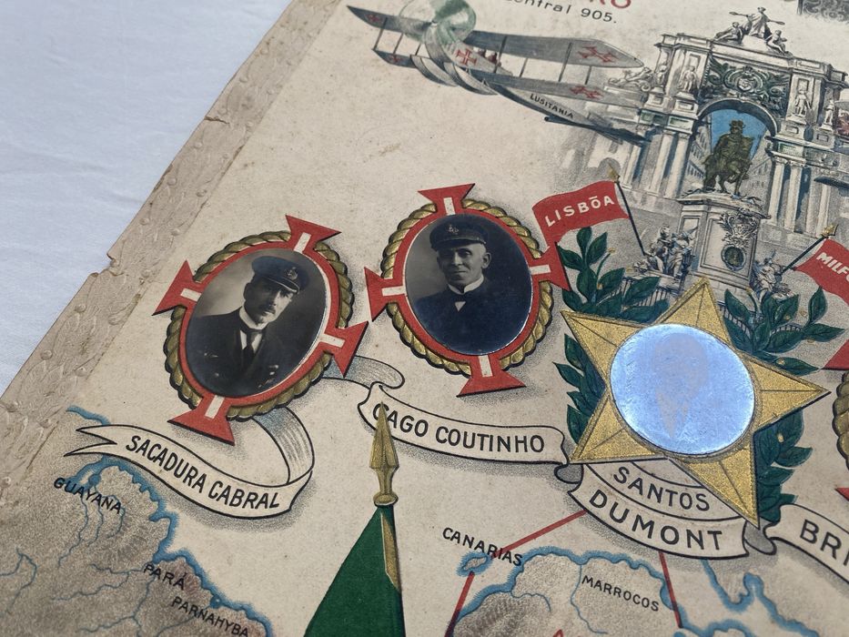 Poster 1ª travessia aérea Atlântico Sul 1922 Gago Coutinho Sacadura