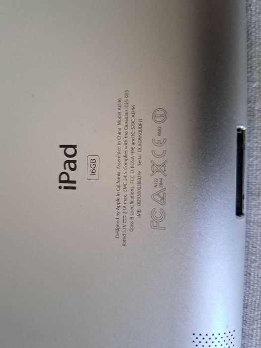 Планшет Apple IPad 16GB model A1396