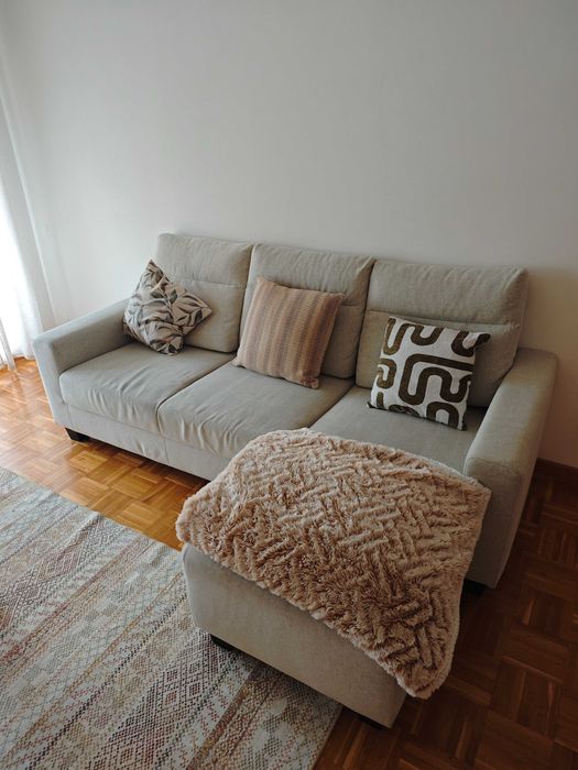 Sofá 3 lugares com chaise longue ikea