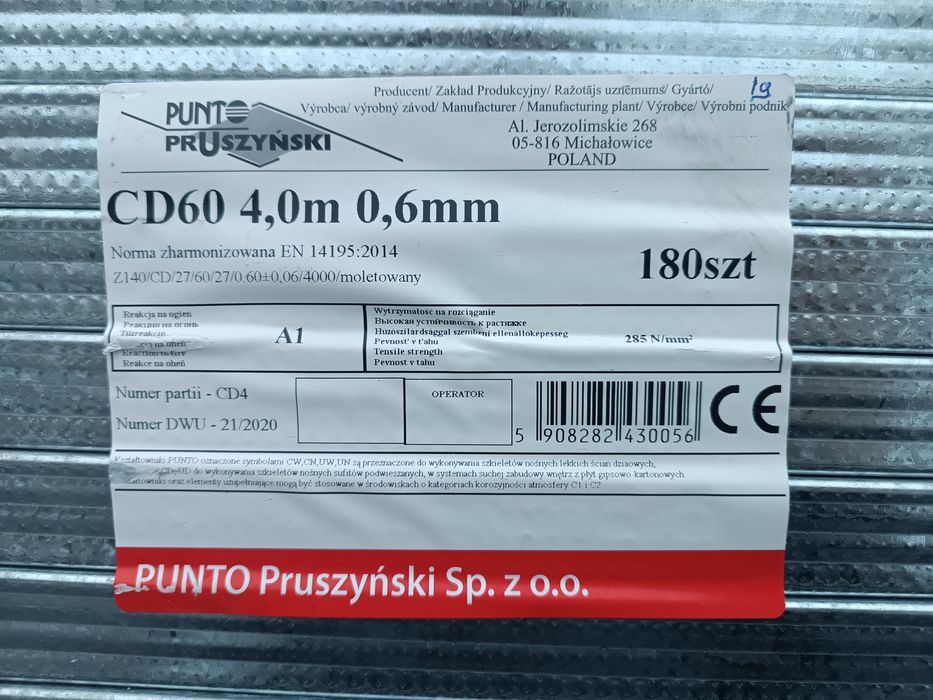Profile sufitowe CD60 0.6mm profil UD30 UD27 UD28 3m i 4m 0.5mm stelaże profile ścienne CW UW ościeżnicowe profile UA50 UA75 UA100 TANIO! Dostawa!!