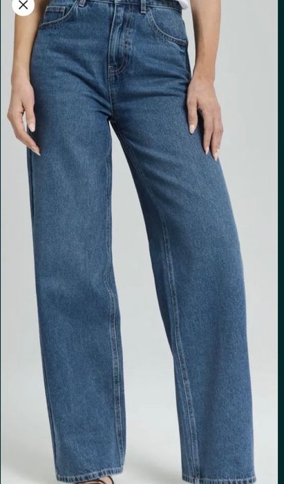 Джинси wide leg темно-сині