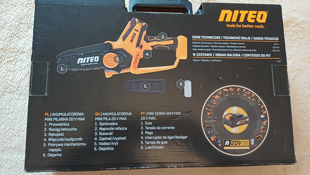 Akumulatorowa mini pilarka 20 V MAX marki Niteo